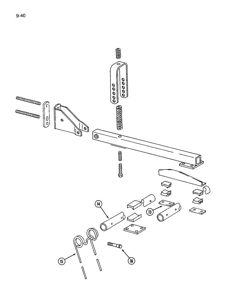 Схема запчастей Case IH 365 - (9-40) - MULCHER, TWO BAR COIL TINE (09) - CHASSIS/ATTACHMENTS