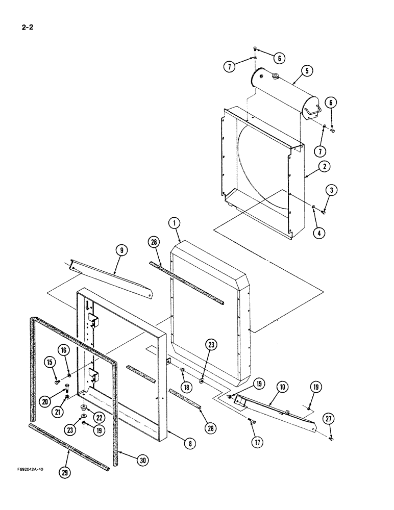 Схема запчастей Case IH 9270 - (2-02) - RADIATOR MOUNTING (02) - ENGINE