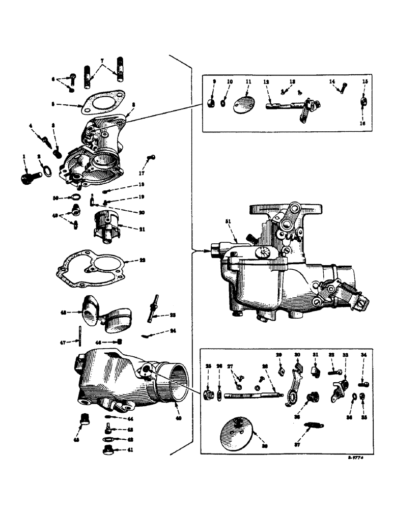 Схема запчастей Case IH 303 - (329) - BD-220 ENGINE, 3-9/16 X 3-11/16, CARBURETOR, ZENITH MDL. 62AJ X 10 UPDRAFT, GAS. ENG., 501 TO 3652 (10) - ENGINE