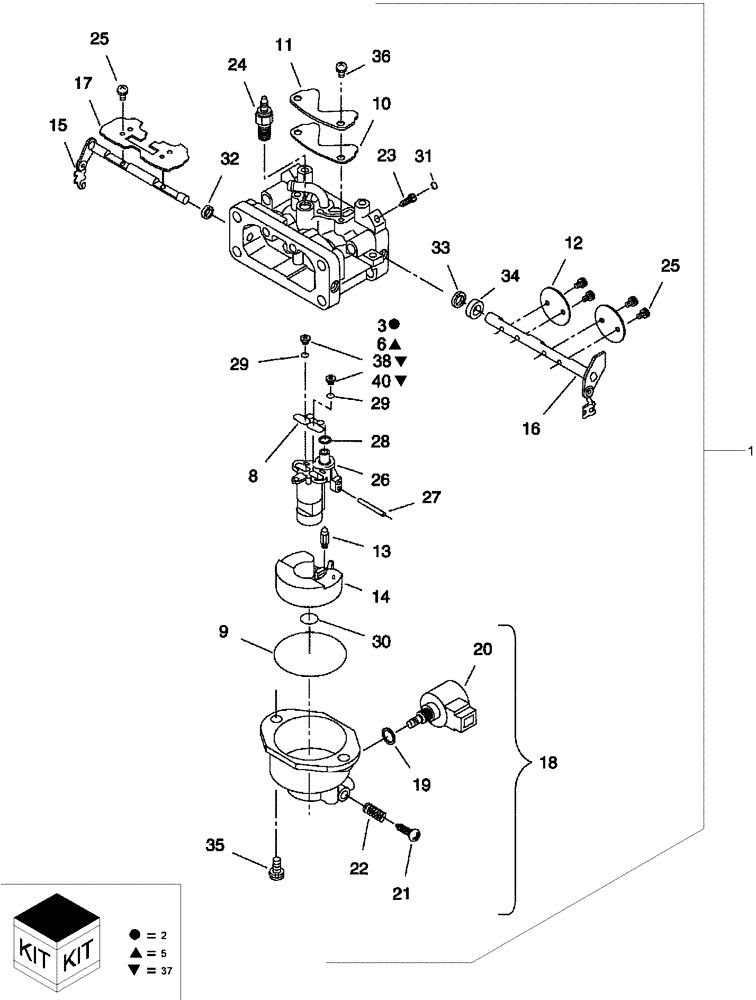Схема запчастей Case IH SCOUT XL - (10.236.02) - CARBURETOR ASSEMBLY, GASOLINE ENGINE (10) - ENGINE