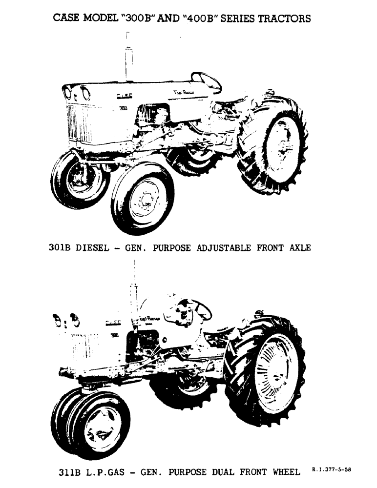 Схема запчастей Case IH 300B-SERIES - (002) - 301B DIESEL, GEN. PURPOSE ADJUSTABLE FRONT AXLE, 311B L.P. GAS, GEN. PURPOSE DUAL FRONT WHEEL (09) - CHASSIS