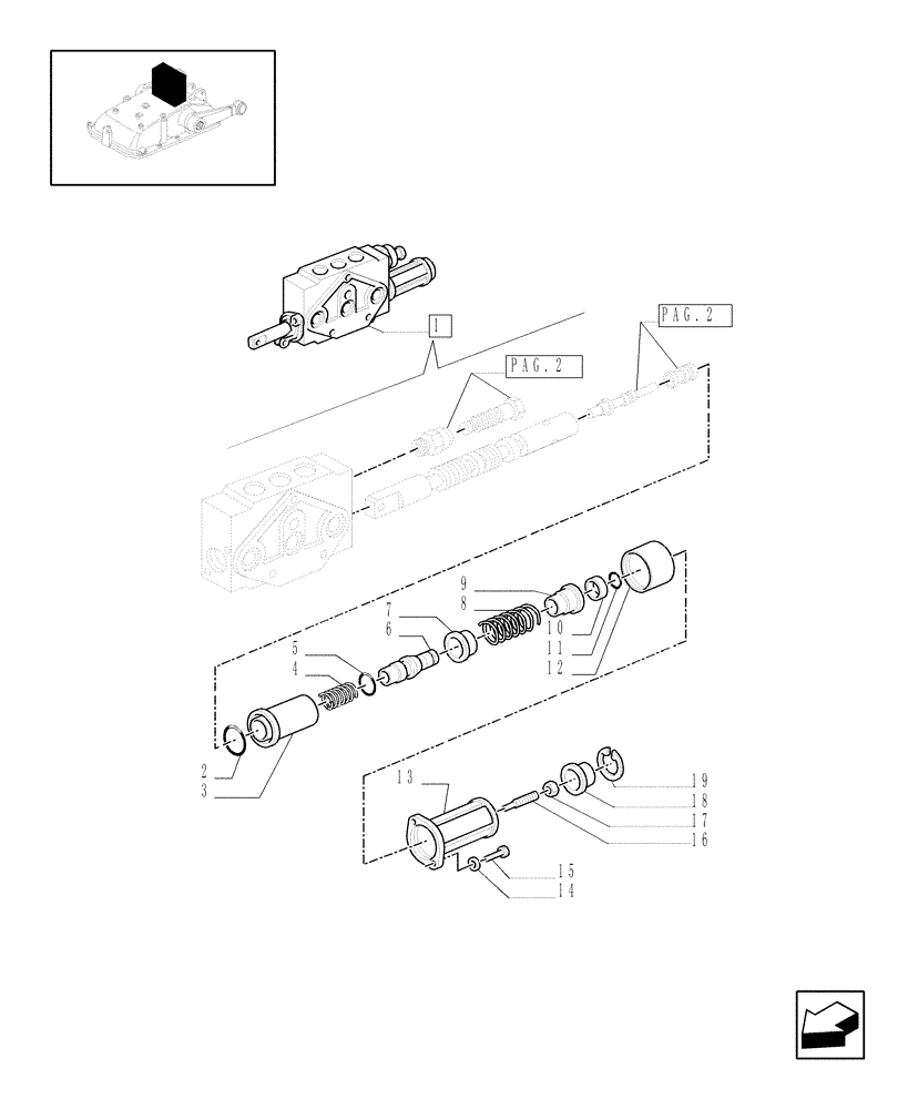Схема запчастей Case IH JX1085C - (1.82.7/06B[03]) - SIMPLE DOUBLE EFFECT DISTRIBUTOR WITH FLOAT AND AUTOMATIC CUTOUT - BREAKDOWN - D5484 (07) - HYDRAULIC SYSTEM