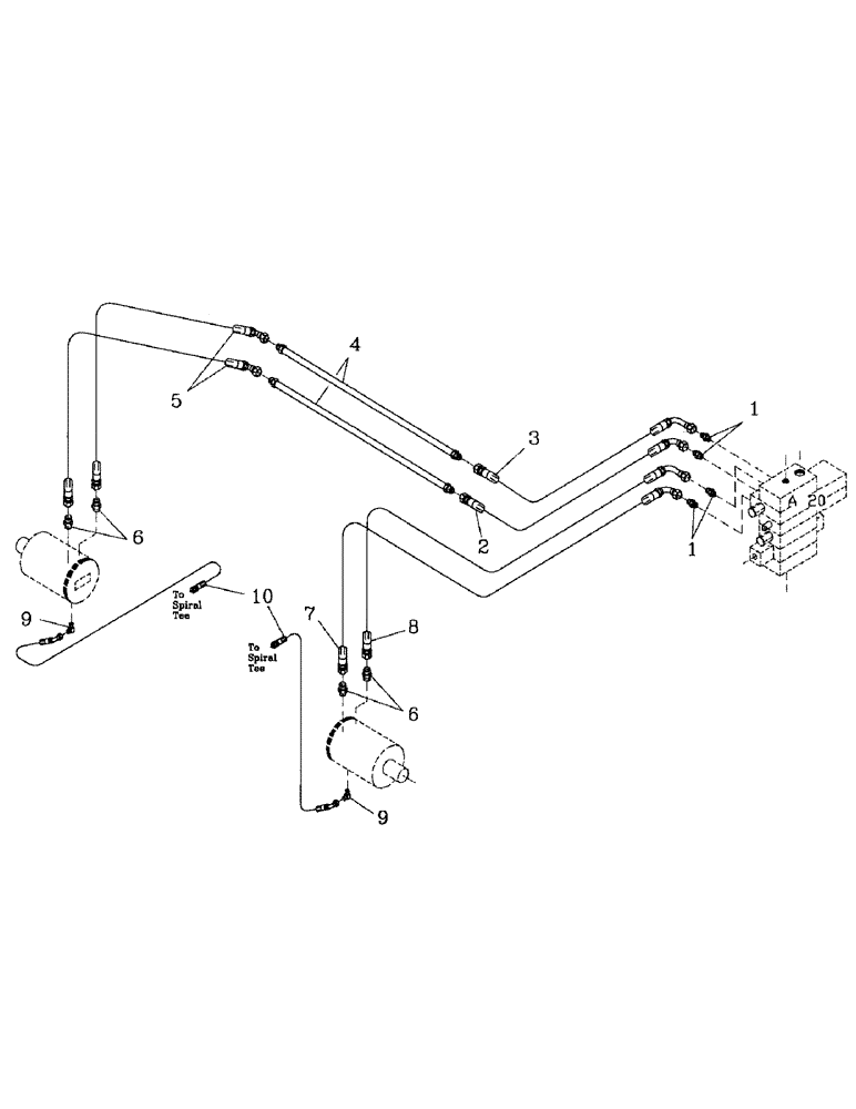 Схема запчастей Case IH 7700 - (B06-20) - HYDRAULIC CIRCUIT, SIDETRIM KNIVES Hydraulic Components & Circuits