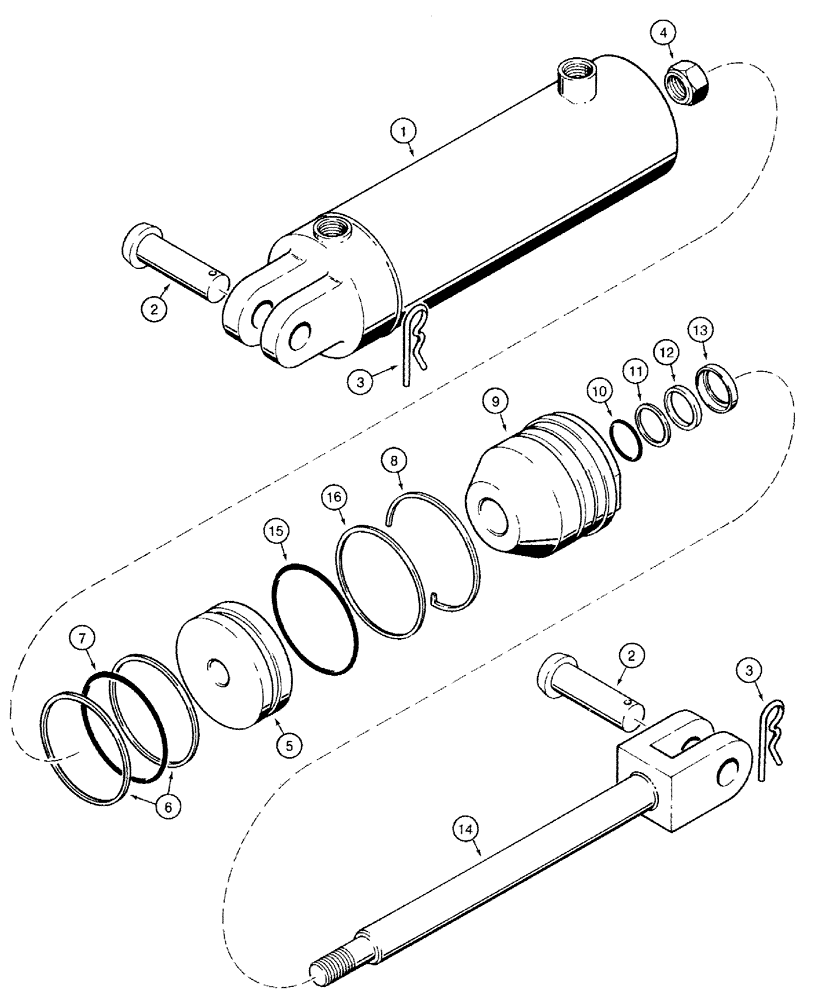 Схема запчастей Case IH 760 - (8-08) - TRANSPORT LIFT CYLINDER - 548003R92, 4 INCH ID - LOCKING RING RETAINED GLAND (08) - HYDRAULICS