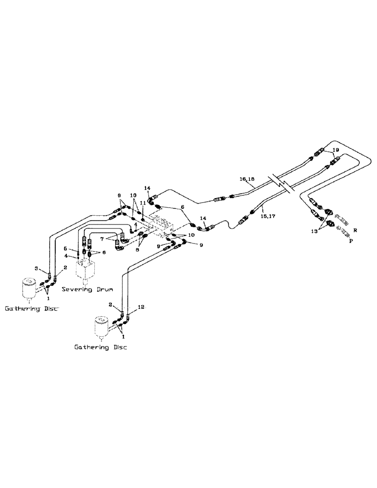 Схема запчастей Case IH 7000 - (B06-17) - HYDRAULIC CIRCUIT, SHREDDER TOPPER Hydraulic Components & Circuits