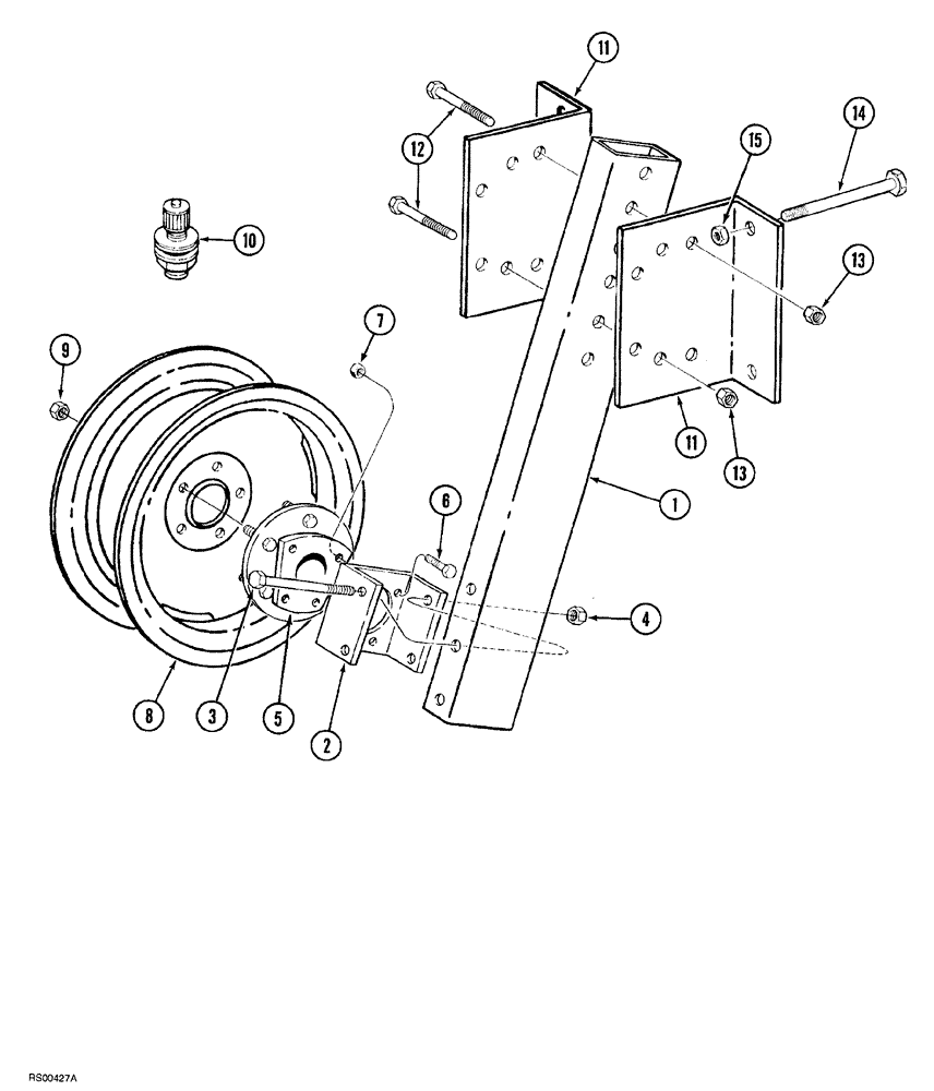 Схема запчастей Case IH 1820 - (09-012) - CARRYING WHEELS, 1820 PRIOR TO P.I.N. JAG0500809, 1830 PRIOR TO P.I.N. JAG0531195 