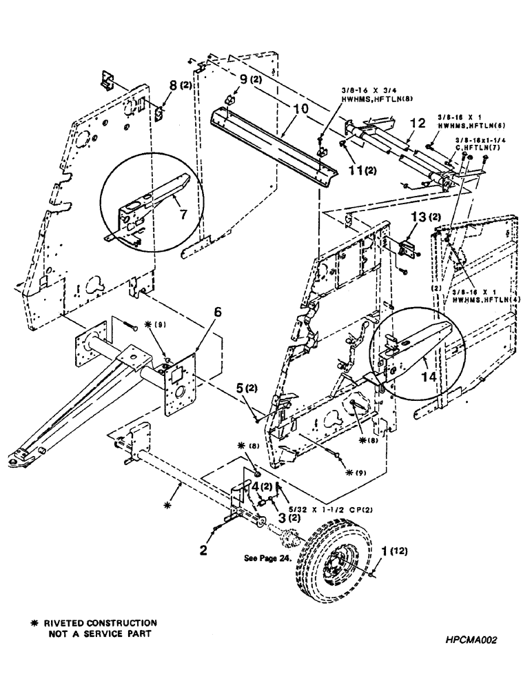 Схема запчастей Case IH 8450 - (050) - MAINFRAME, TONGUE AND AXLE ASSEMBLIES (12) - MAIN FRAME