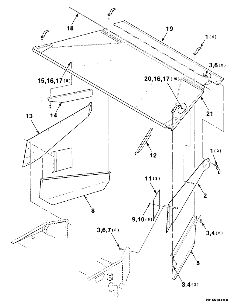 Схема запчастей Case IH 8315 - (7-32) - FORMING SHIELDS ASSEMBLY (09) - CHASSIS