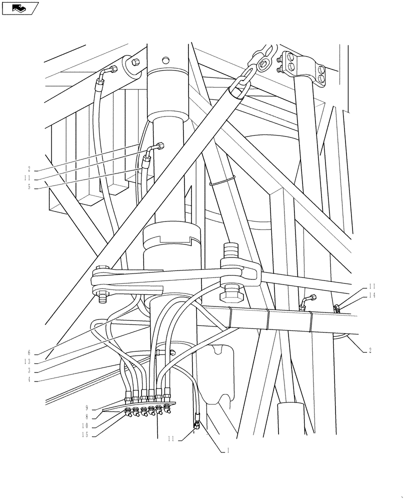 Схема запчастей Case IH 610 - (71.460.01) - BOOM GREASE BANK GROUP (71) - LUBRICATION SYSTEM