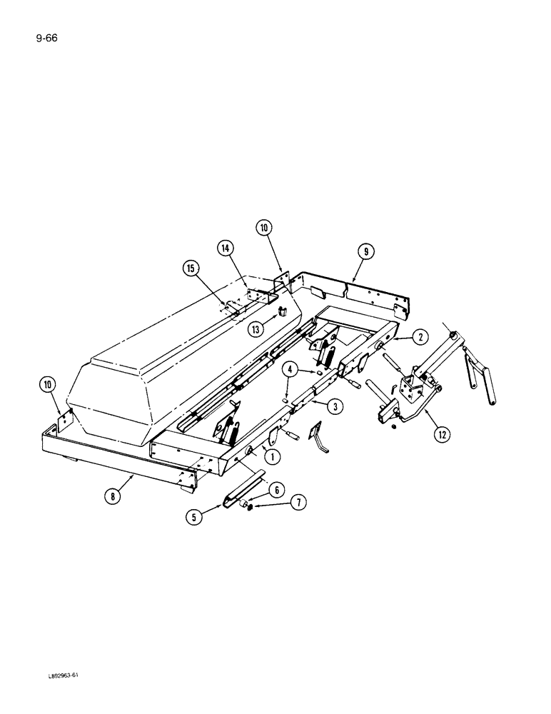 Схема запчастей Case IH 6300 - (9-066) - FRAME ENDWISE TRANSPORT, TRAILING DRILL WITH CASTER WHEEL, CONTINUED (09) - CHASSIS/ATTACHMENTS