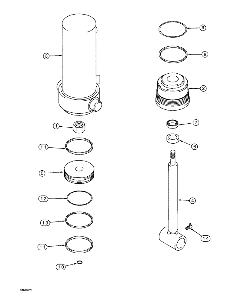 Схема запчастей Case IH 955 - (8-108) - HYDRAULIC CYLINDER - 233760A2, 4 ID X 7-1/4 INCH STROKE (GLAND TYPE) DRIVE&CARRYING WHEEL PLANTERS (08) - HYDRAULICS