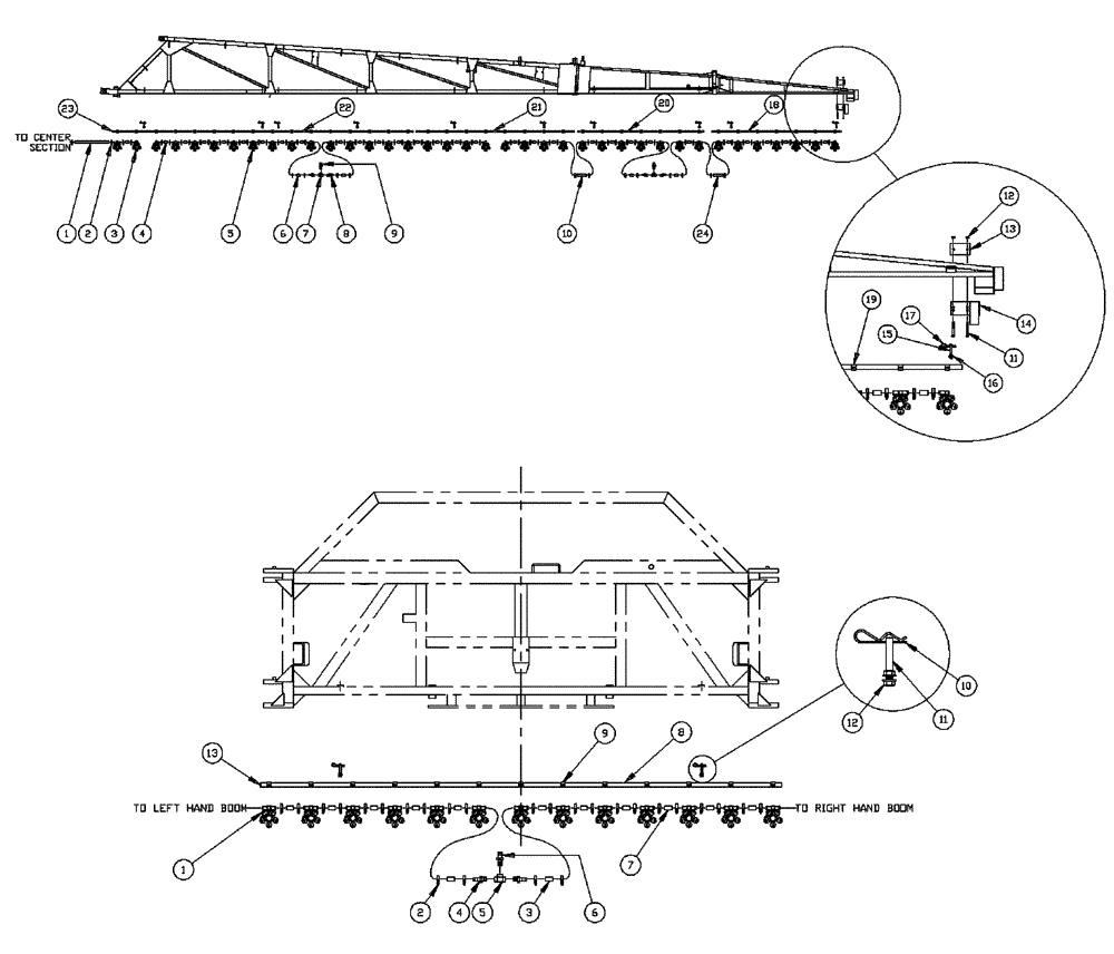 Схема запчастей Case IH PATRIOT 150 - (09-041) - 75 5-BOOM SHUTOFF - 10" ON CENTER - NOZZLES Liquid Plumbing
