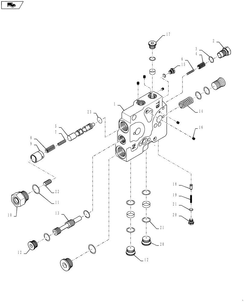 Схема запчастей Case IH STEIGER 400 - (33.220.03) - TRAILER BRAKE VALVE - ASSY (33) - BRAKES & CONTROLS