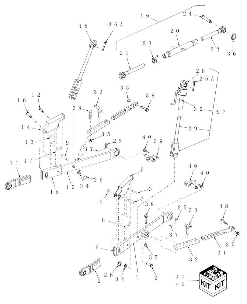 Схема запчастей Case IH DX33 - (05J02) - DELUXE THREE-POINT HITCH (07) - HYDRAULIC SYSTEMS