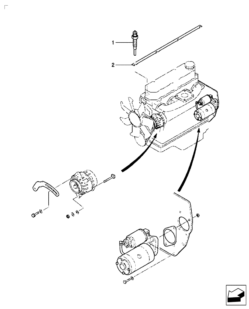 Схема запчастей Case IH FARMALL 35B - (55.201.03) - GLOW PLUG (55) - ELECTRICAL SYSTEMS