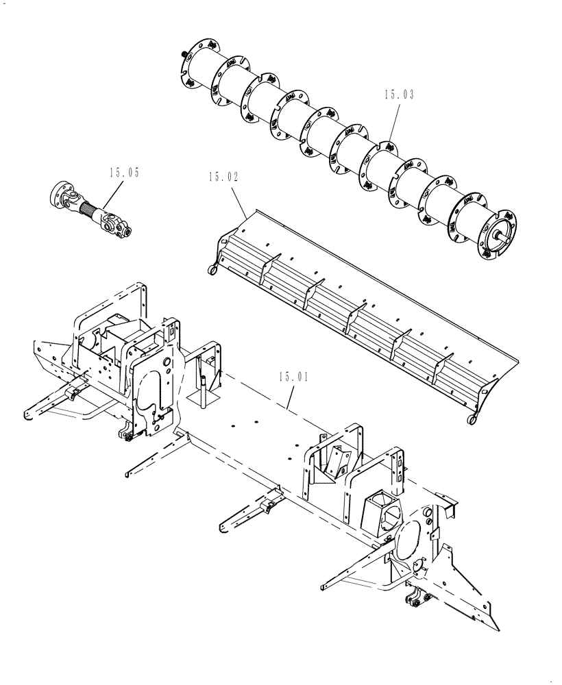 Схема запчастей Case IH DC162F - (15.00) - CROP CONDITIONING- PICTORIAL INDEX (15) - CROP CONDITIONING