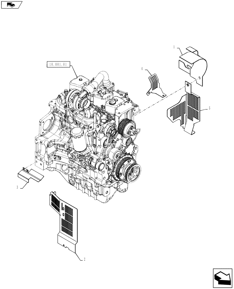 Схема запчастей Case IH PUMA 160 - (90.102.03) - GUARD - ENGINE - PNEUMATIC TRAILER BRAKE (UNIVERSAL) (90) - PLATFORM, CAB, BODYWORK AND DECALS