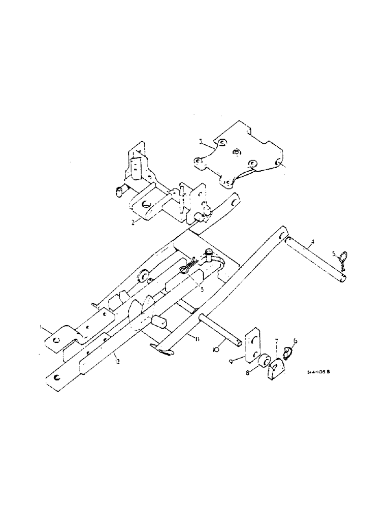 Схема запчастей Case IH 674 - (09-17) - THREE POSITION DRAWBAR (12) - FRAME