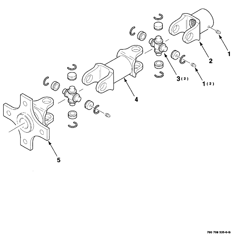 Схема запчастей Case IH 8840 - (02-008) - UNIVERSAL JOINT ASSEMBLY (REAR) (14) - MAIN GEARBOX & DRIVE