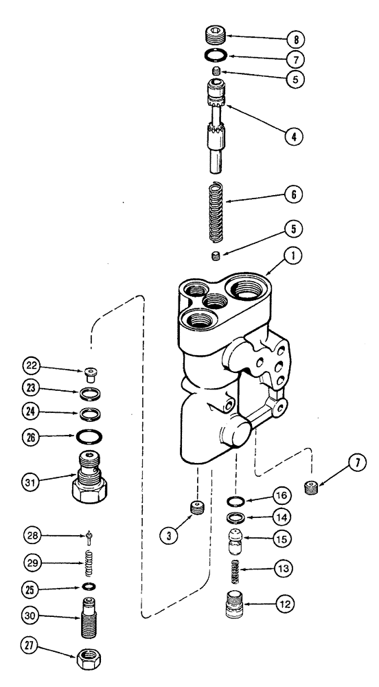 Схема запчастей Case IH 7250 - (5-022) - STEERING PRIORITY VALVE ASSEMBLY (05) - STEERING