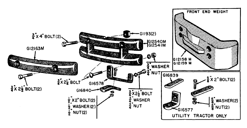 Схема запчастей Case IH 630 - (133) - FRONT END WEIGHTS AND BUMPERS (09) - CHASSIS