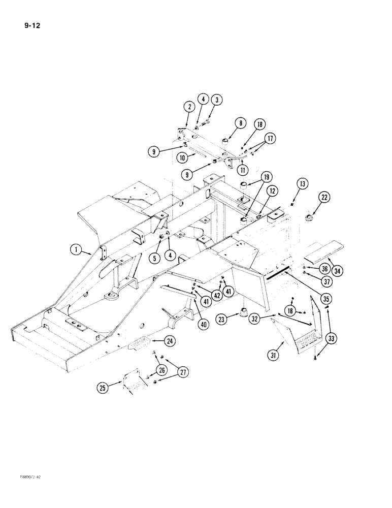Схема запчастей Case IH 9180 - (9-012) - FRONT FRAME (09) - CHASSIS/ATTACHMENTS