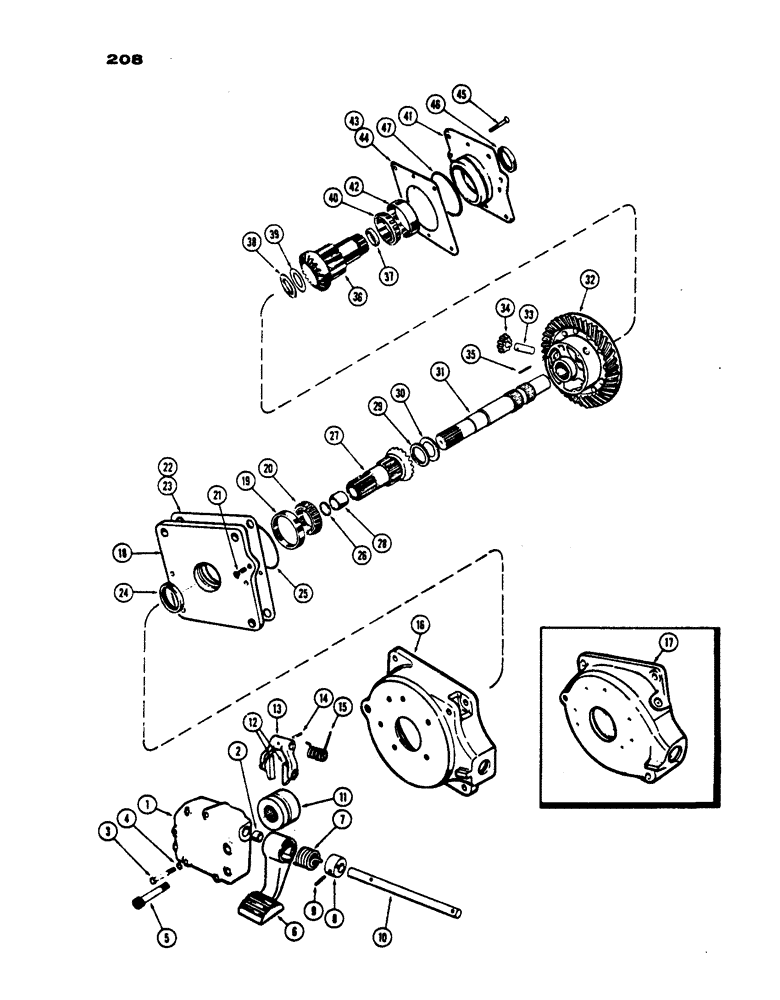 Схема запчастей Case IH 530 - (208) - DIFFERENTIAL WITH LOCK, PRIOR TO S/N 8262800 (06) - POWER TRAIN