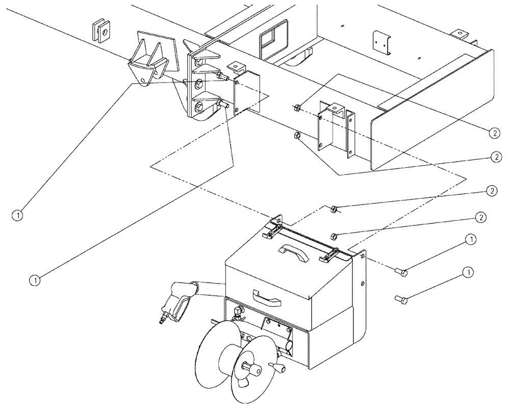 Схема запчастей Case IH 810 - (12-010) - PRESSURE WASHER W/WET KIT MOUNT Pressure Washer