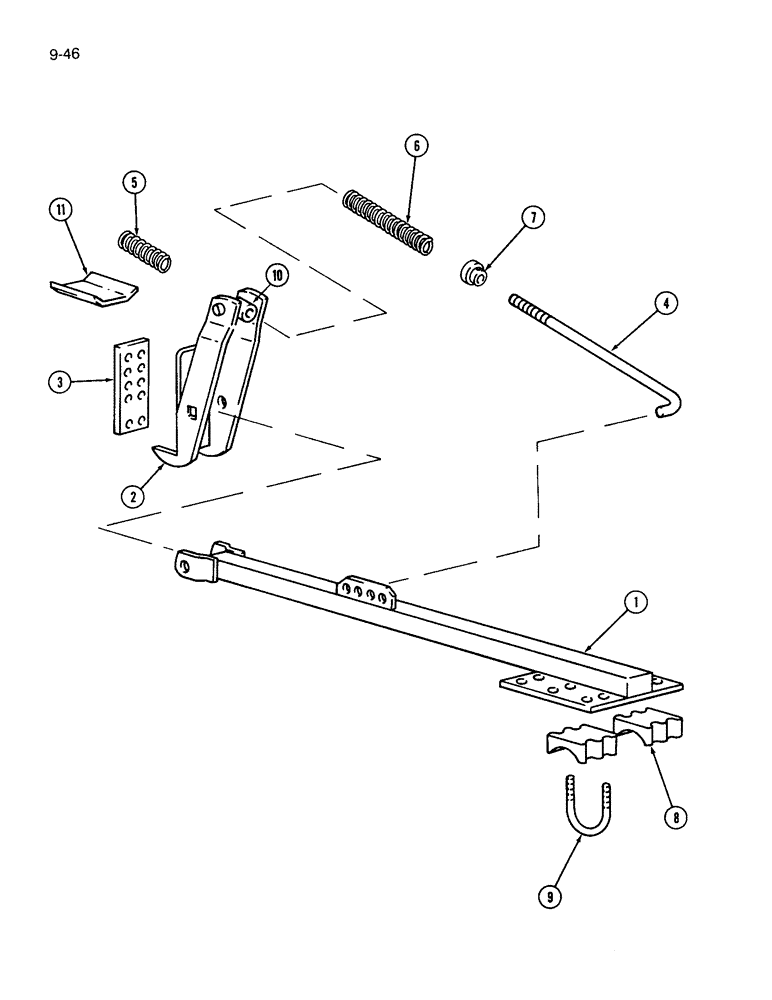 Схема запчастей Case IH 365 - (9-46) - MULCHER, TWO BAR COIL TINE, HEAVY DUTY, CARRIER ARMS, MACHINES BUILT PRIOR TO P.I.N. 10371 (09) - CHASSIS/ATTACHMENTS