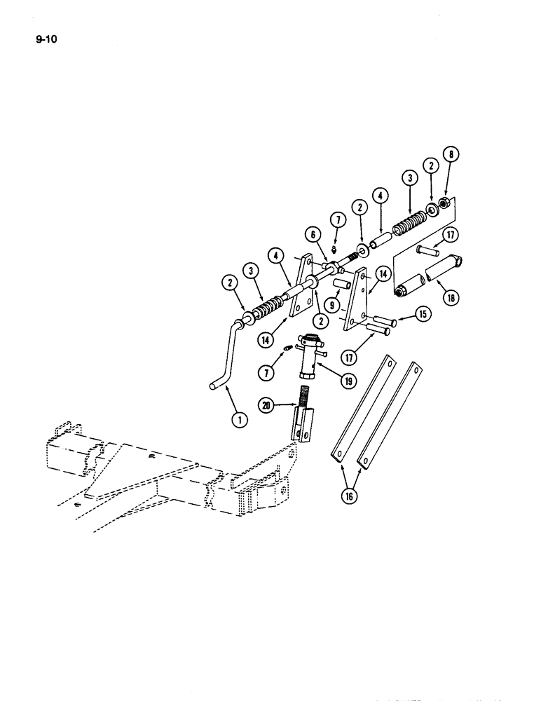 Схема запчастей Case IH 496 - (9-10) - HITCH CRANK (09) - CHASSIS/ATTACHMENTS