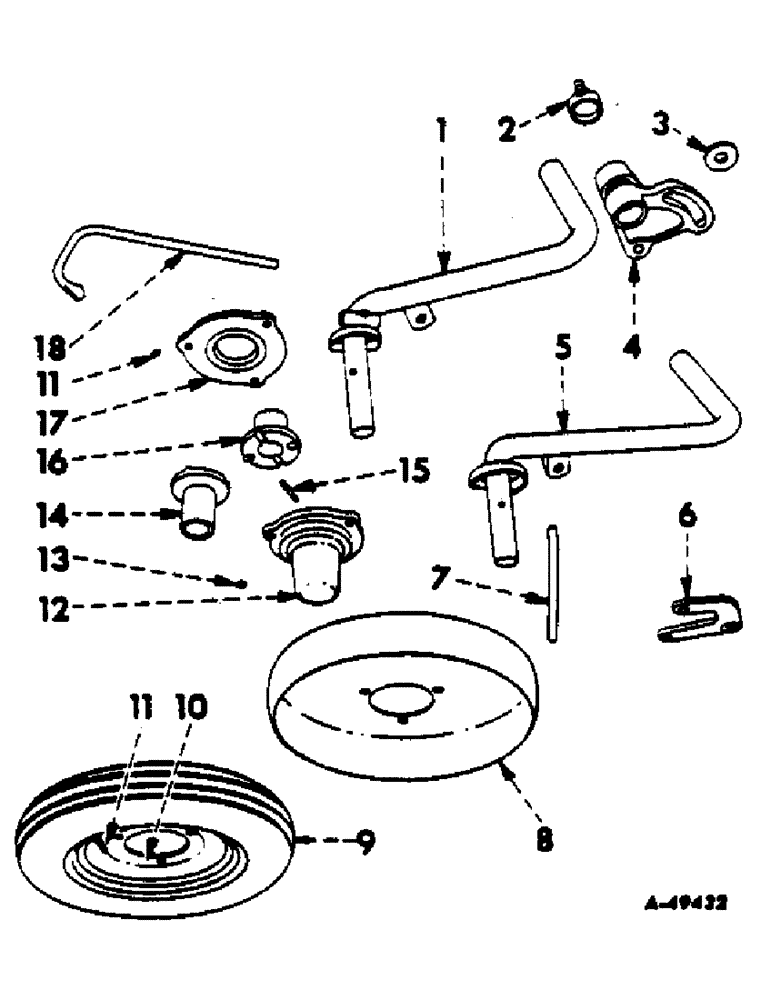 Схема запчастей Case IH 4-F43 - (B-09) - REAR FURROW WHEELS, TRIP BEAM 