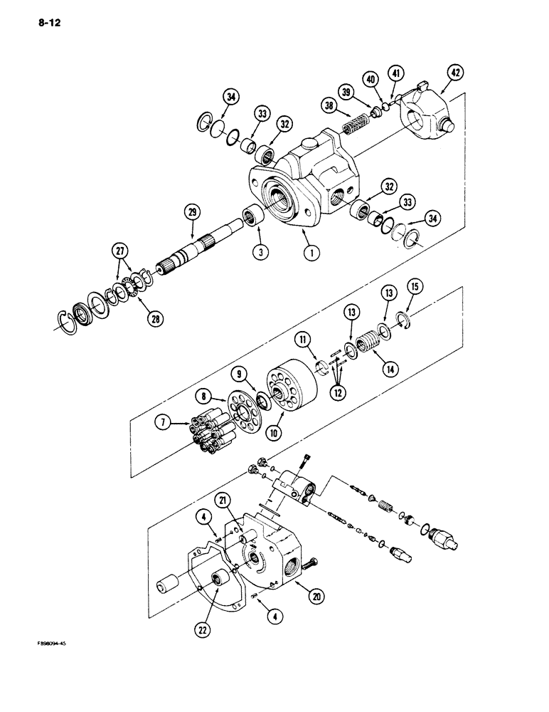 Схема запчастей Case IH 9180 - (8-12) - HYDRAULIC PISTON PUMP ASSEMBLY (08) - HYDRAULICS