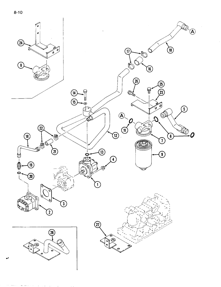 Схема запчастей Case IH 1120 - (8-10) - PUMPS AND HYDRAULIC LINES (08) - HYDRAULICS