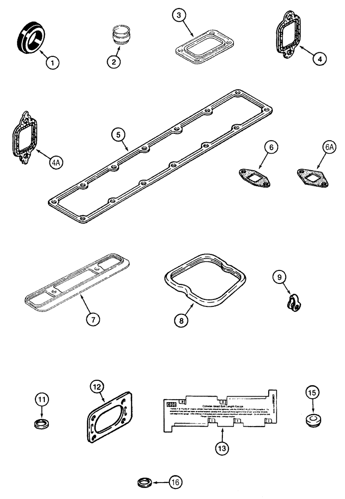 Схема запчастей Case IH 2344 - (02-27) - GASKET KIT - VALVE GRIND (01) - ENGINE