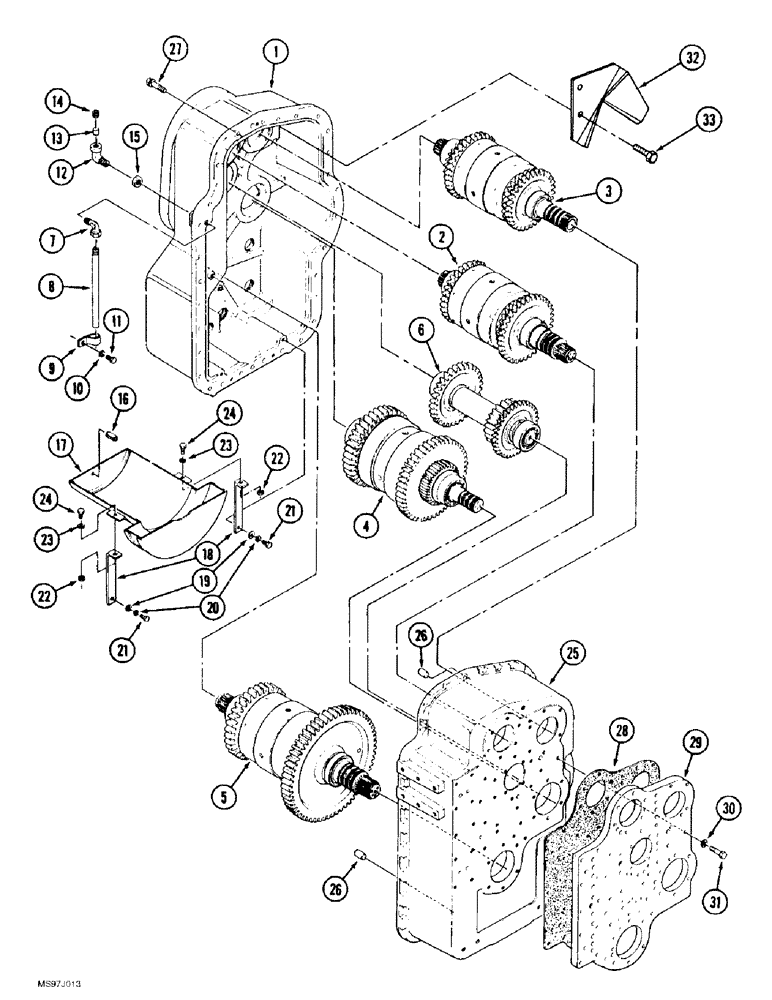 Схема запчастей Case IH 9370 - (6-014) - POWER SHIFT TRANSMISSION ASSEMBLY, HOUSINGS AND CLUTCHES (06) - POWER TRAIN