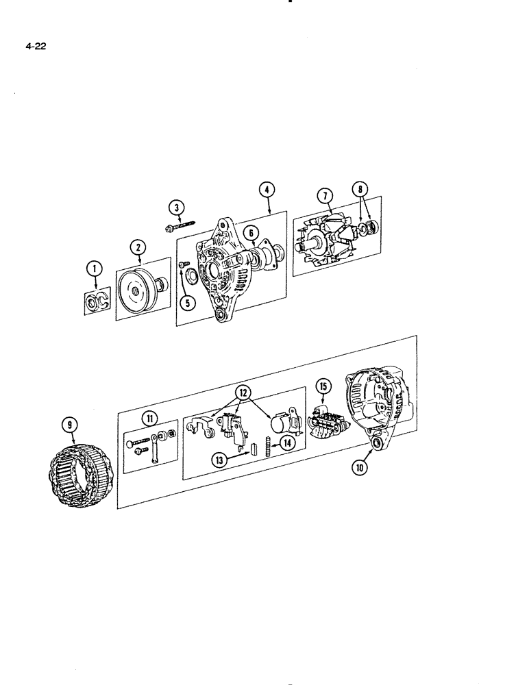 Схема запчастей Case IH 1140 - (4-22) - ALTERNATOR ASSEMBLY (04) - ELECTRICAL SYSTEMS