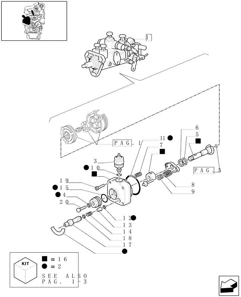 Схема запчастей Case IH JX95 - (0.14.0/02A[02]) - INJECTION PUMP - PARTS (01) - ENGINE