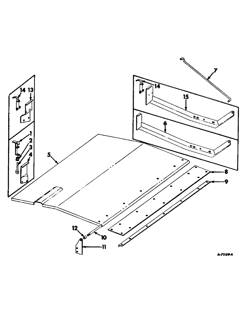 Схема запчастей Case IH 503 - (380) - C-282 ENGINE 3-11/16 X 4.390, ENGINE COVER, LATCH AND SUPPORT, COMBINE SERIAL NO. 2430 AND BELOW (10) - ENGINE