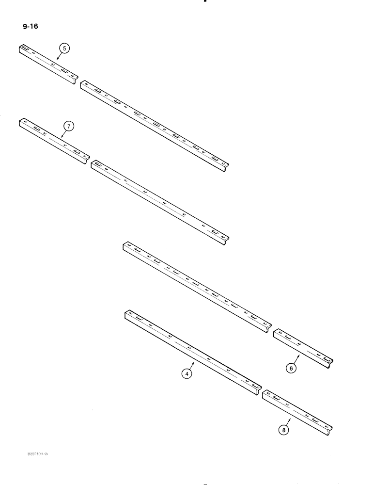 Схема запчастей Case IH 475 - (9-16) - SCRAPER ANGLES, 2 INCH X 2 INCH (09) - CHASSIS/ATTACHMENTS