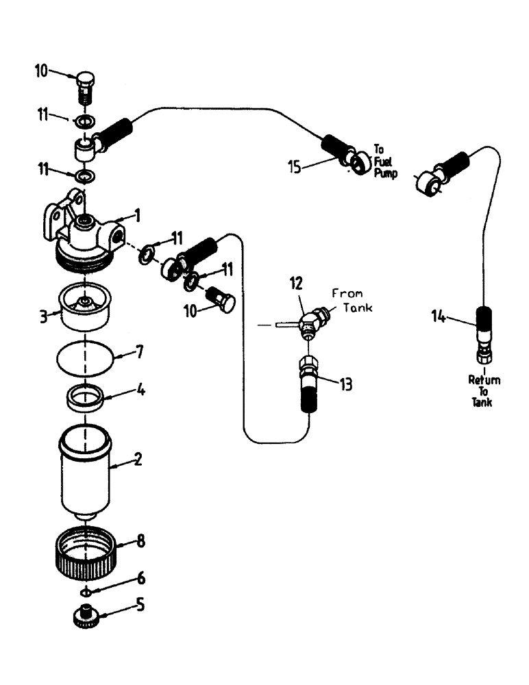 Схема запчастей Case IH 7700 - (C01-02) - WATER SEPARATOR AND FUEL LINES, 108 Engine & Engine Attachments