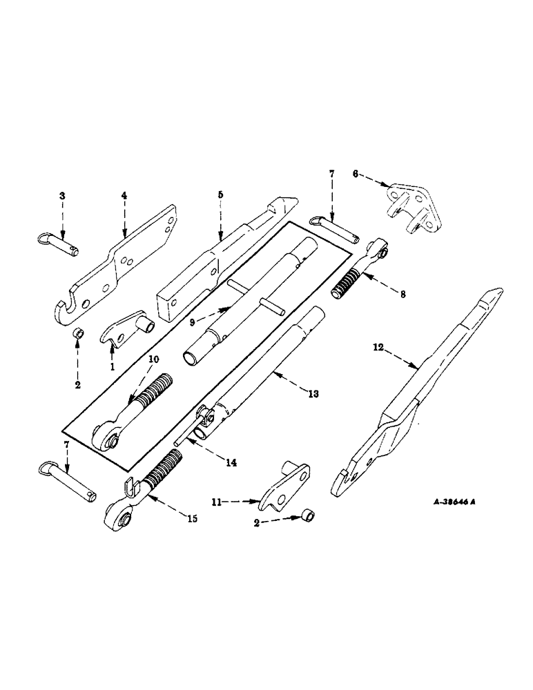 Схема запчастей Case IH 300 - (321) - ATTACHMENTS, THREE POINT IMPLEMENT ADAPTER AND ADJUSTABLE LINK Attachments