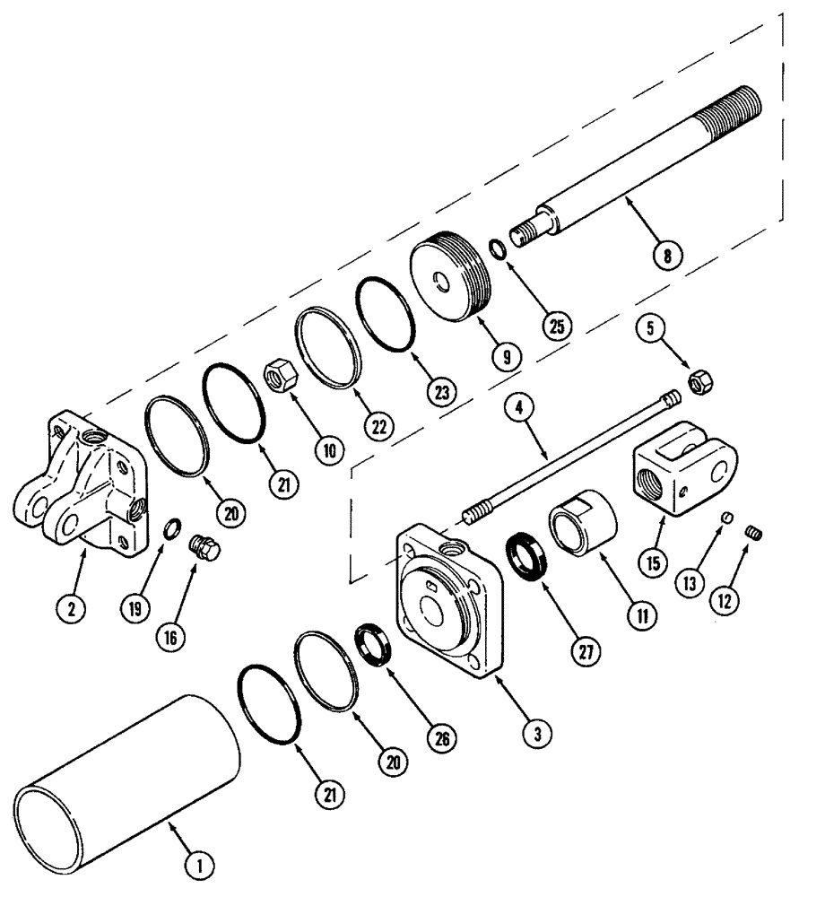 Схема запчастей Case IH 800 - (8-04) - HYDRAULIC CYLINDERS AND CONNECTIONS PLOWS WITH 1/2 INCH I.D. HOSES (08) - HYDRAULICS
