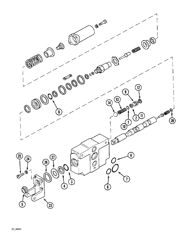 Схема запчастей Case IH 3230 - (8-034) - REMOTE AUXILIARY VALVE ASSEMBLY, WITHOUT CHECK VALVE (08) - HYDRAULICS