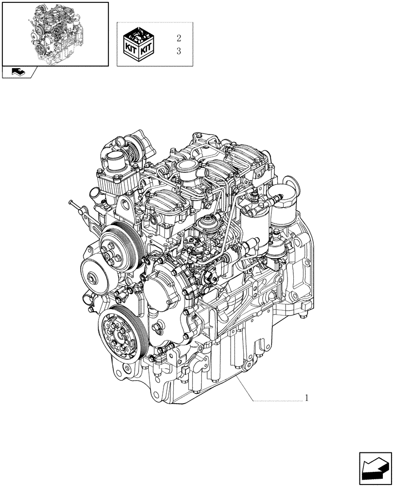 Схема запчастей Case IH FARMALL 85N - (0.02.1/02) - ENGINE ASSY (01) - ENGINE
