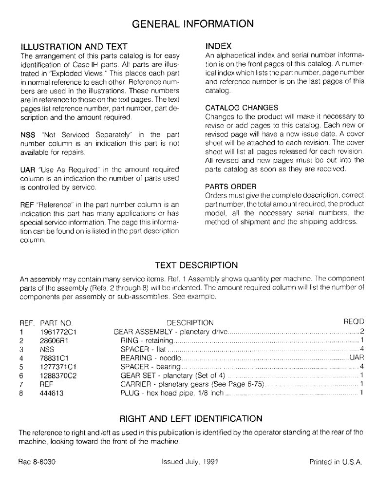 Схема запчастей Case IH 146 - (1-4) - GENERAL INFORMATION 