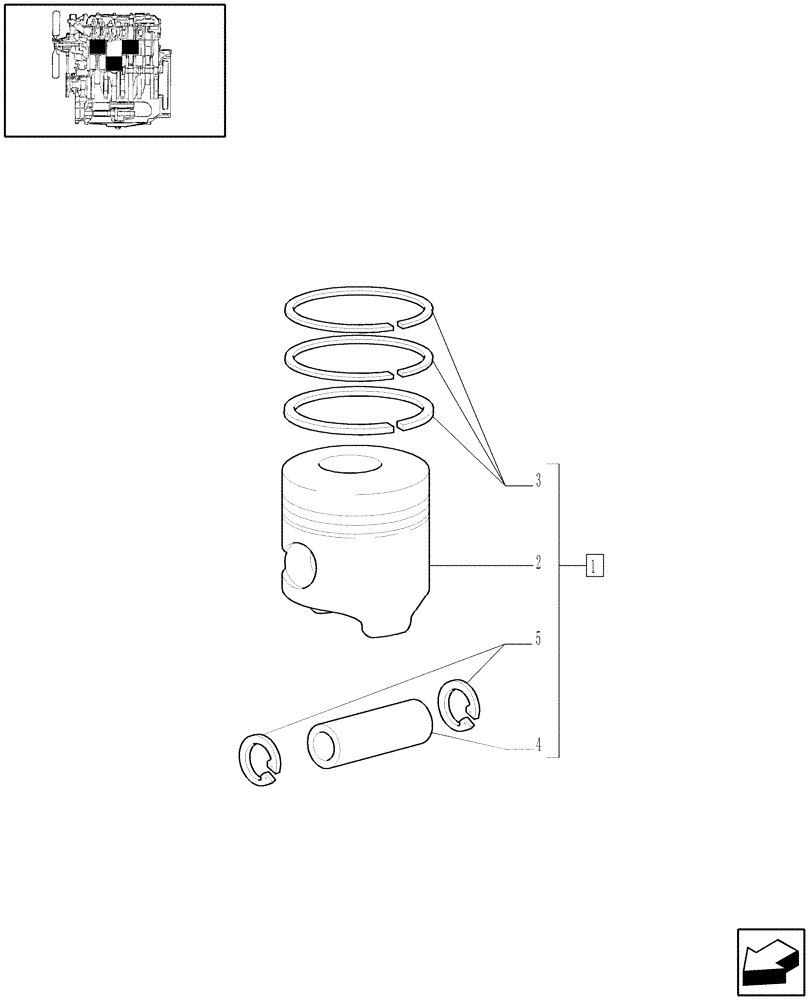 Схема запчастей Case IH JX60 - (0.08.2/04) - (VAR.319-747) TTF ENGINE TIER2 - PISTON (01) - ENGINE