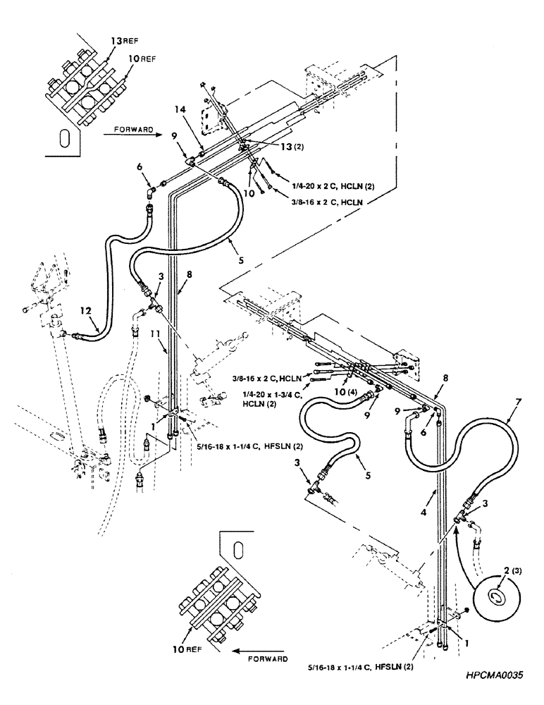 Схема запчастей Case IH 8450 - (100) - HYDRAULIC, CROSS LINES, ASSEMBLY, SERIAL NUMBER CFH0015275 AND ON (07) - HYDRAULICS