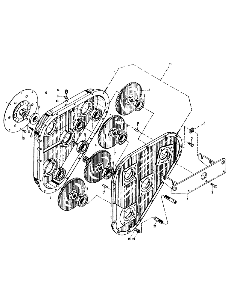 Схема запчастей Case IH 7700 - (C02-19) - ENGINE, 4 HOLE GEARBOX, 7700 Engine & Engine Attachments
