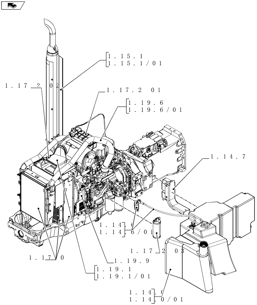 Схема запчастей Case IH MAXXUM 130 - (SEC. 02) - ENGINE EQUIPMENT (00) - GENERAL