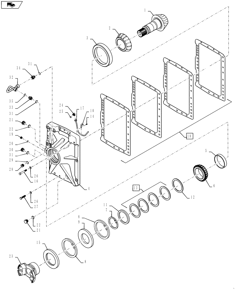 Схема запчастей Case IH STEIGER 450 - (25.102.09) - AXLE - ASSY - 425 SERIES - FRONT COVER (25) - FRONT AXLE SYSTEM